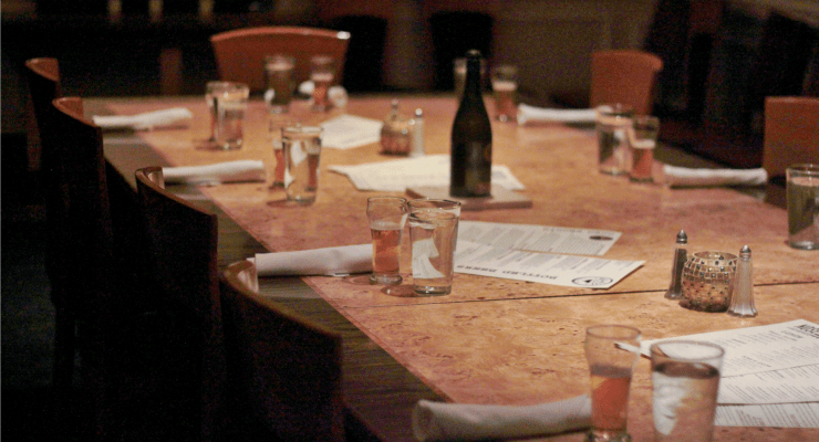 Table set for Greenville's Culinary Tour