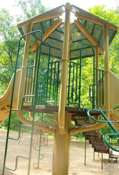 climbing structure at North Main Rotary Park in Greenville