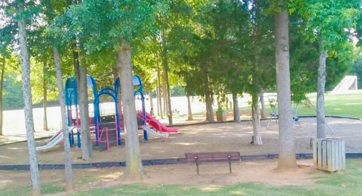 Pittman Park shaded playground in Greenville