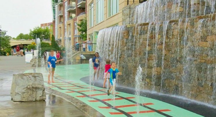 splash pad in downtown Greenville