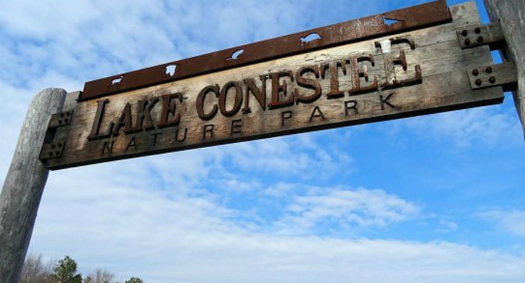 Lake Conestee Nature Park wood and metal sign