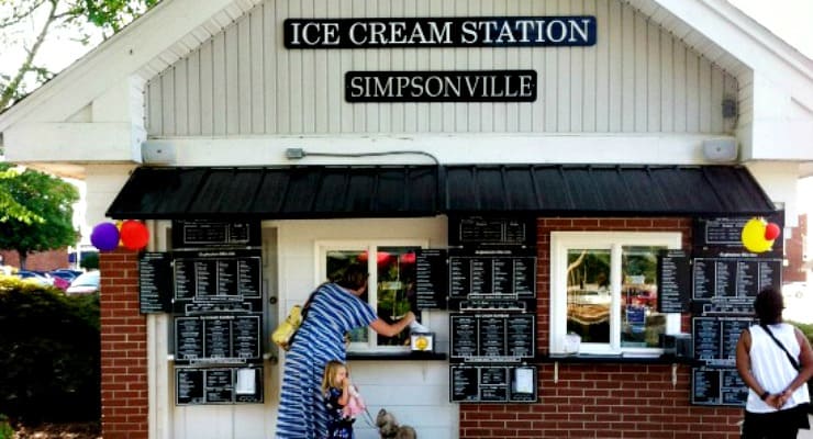 Getting ice cream at Ice Cream Station in Simpsonville, SC.