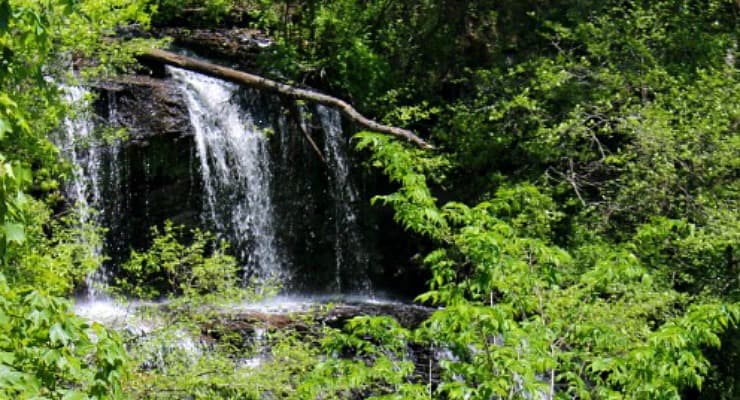 Issaqueena Falls near Stumphouse Park in Oconee, South Carolina