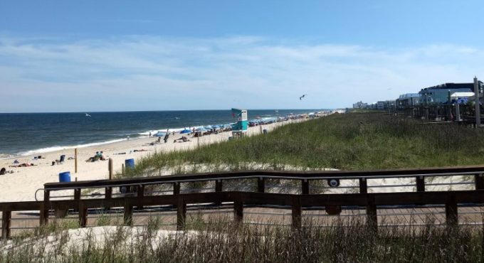 The shoreline of Carolina Beach, North Carolina.