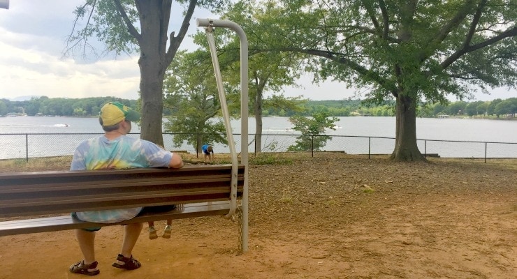 Lakeview bench and park  at Lake Bowen in Spartanburg, South Carolina