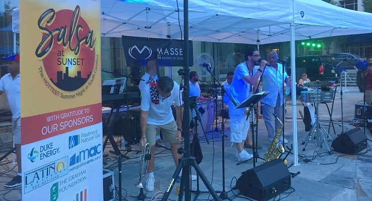 Salsa at sunset in downtown Greenville