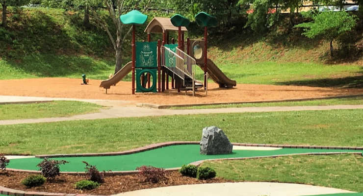 Playground and mini-golf at McPherson Park in Greenville, SC