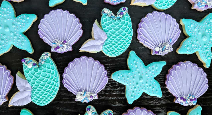 Custom Cookies, Wild Blueberry Mermaid cookies