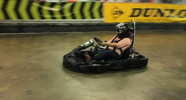 Racing the track at Speed Factory in Spartanburg, SC