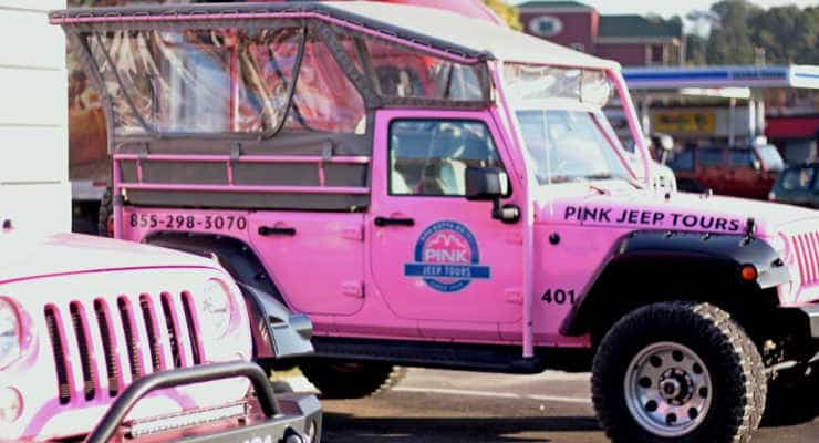 Pink Jeep tours Gatlinburg