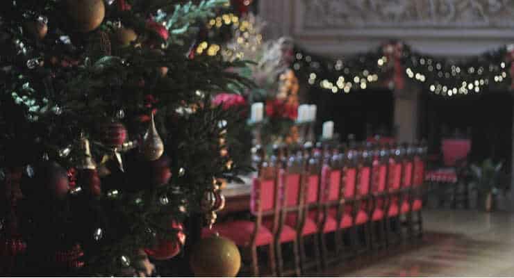 Dining room decorated for Christmas at Biltmore Estates