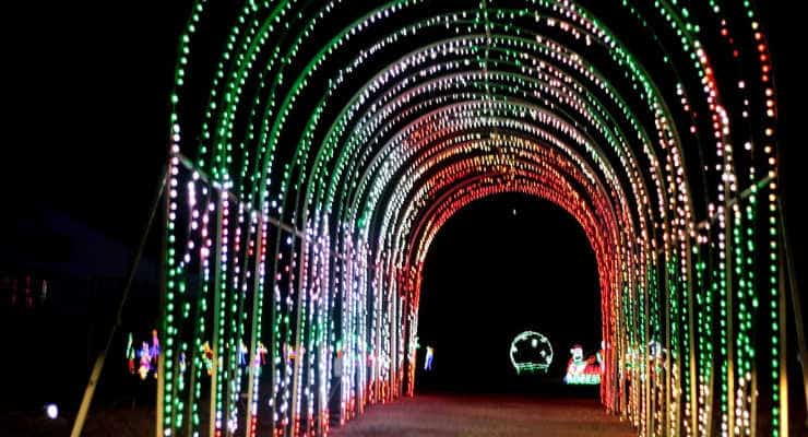 Light tunnel at the Upstate Holiday Light Show