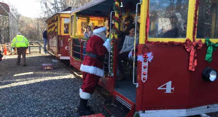 Jingle Trolley at the Craggy Mountain Line in Asheville, North Carolina
