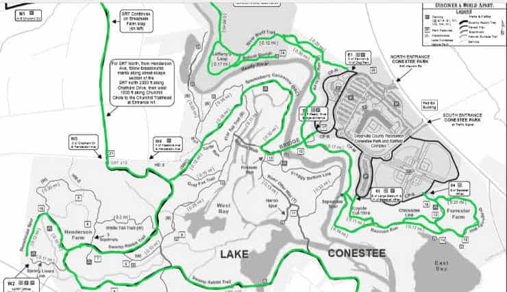 Trail map for Lake Conestee Nature Park