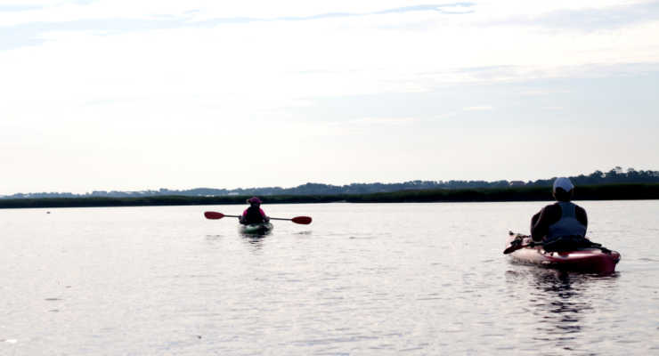 Kayaking in a salt marsh in hilton Head