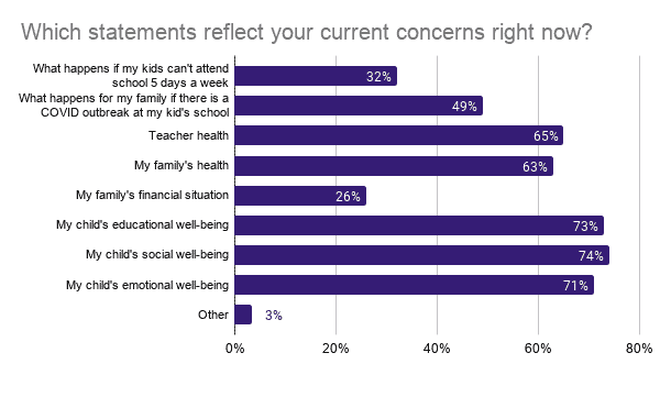 Graph of parents' current concerns