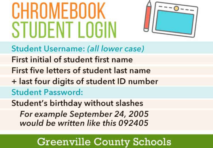 Graphic with information about student chromebooks