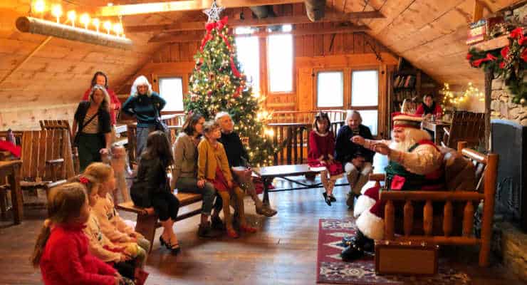 Meeting with Santa at Earthshine Lodge in Western North Carolina