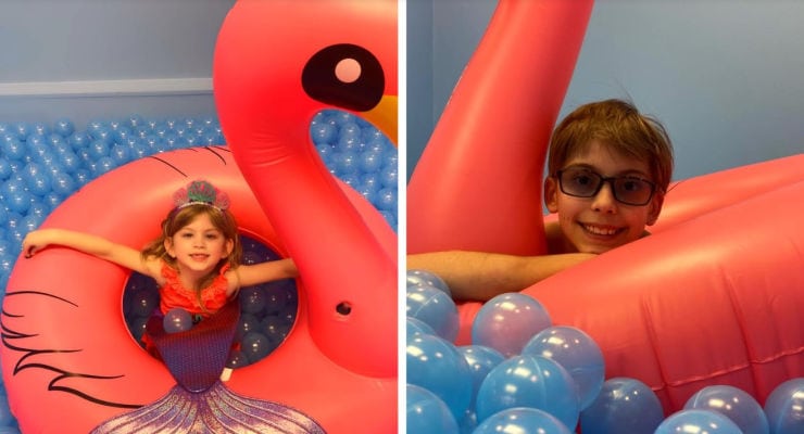 A pool themed selfies snapped at The Pixel Experience in Greenville, SC