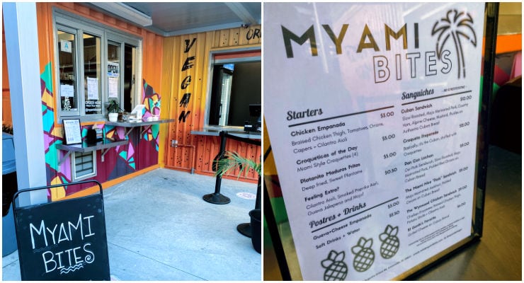Myami Bites store front and menu