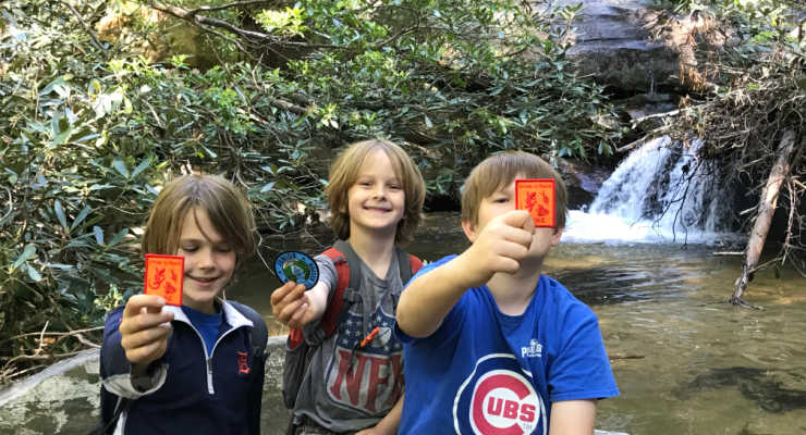 Junior Waterfall Keepers kids with badges
