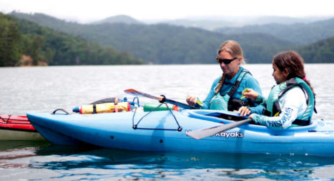 Kayaks on Lake Jocassee