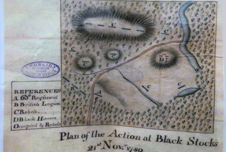 Historical Map of Blacksotck Battlefield
