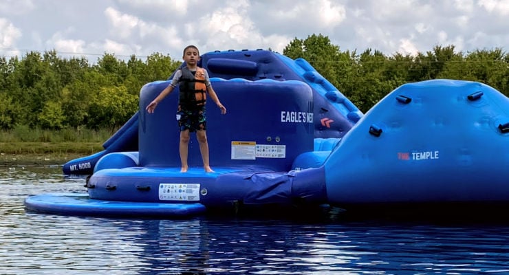 Child on a floating course