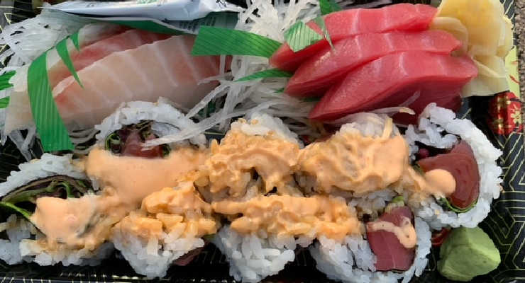 Sashmi and sushi roll from Aoki Sushi in Greenville, SC