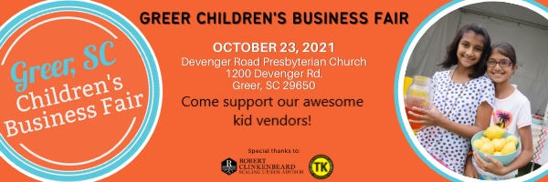 Greer Children's Business Fair updated banner