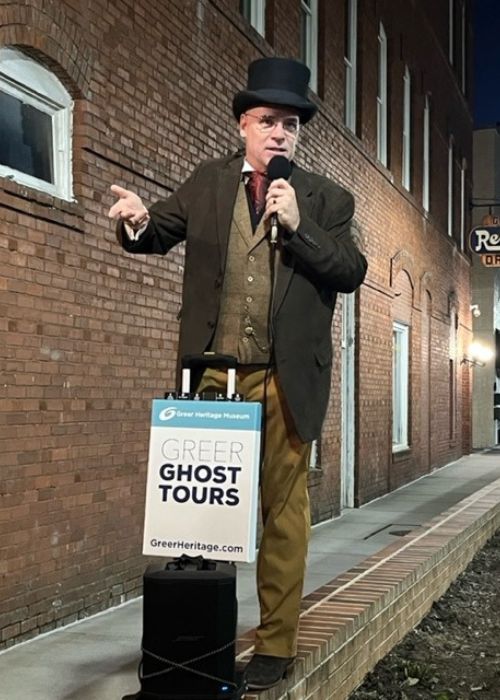 Tour guide on Greer Ghost Tours
