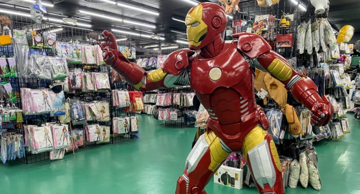 Iron man statue in a costume store