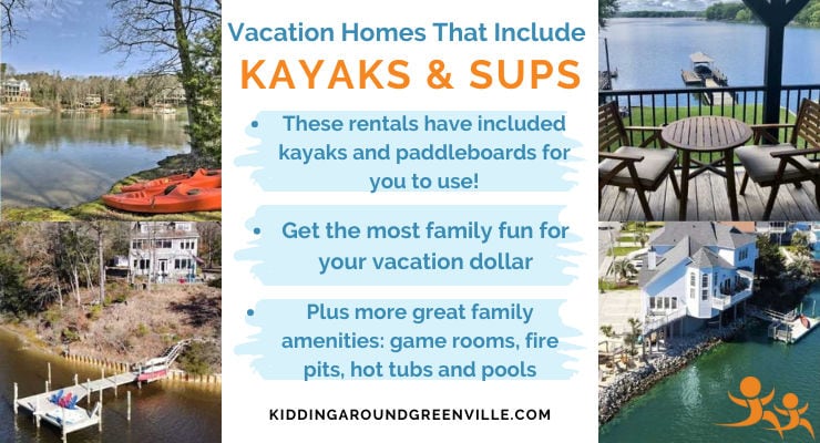 Vacation rentals with kayaks and paddleboards