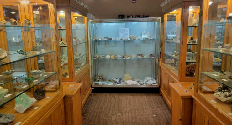 Inside the geology museum at Clemson