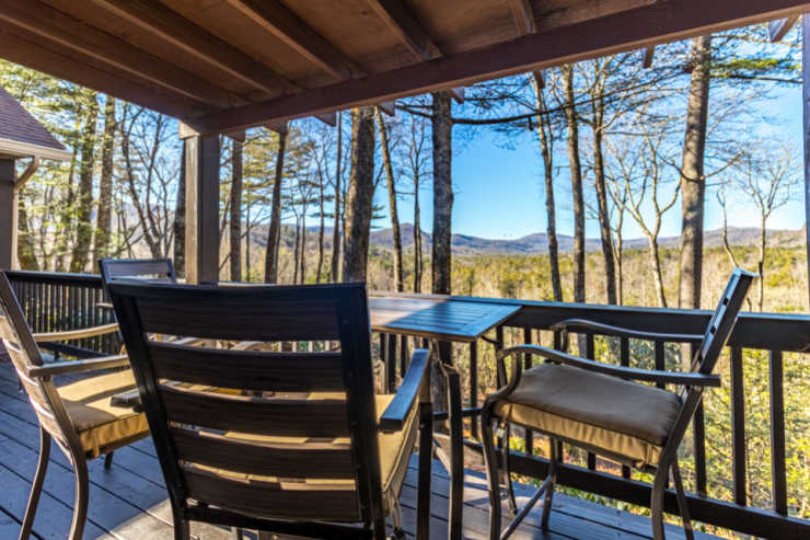 Deck and view at Whitewater Whispers