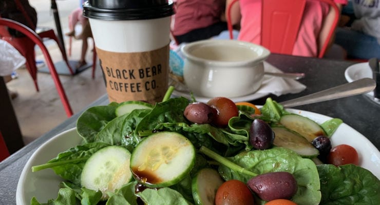 Salad at black bear coffee