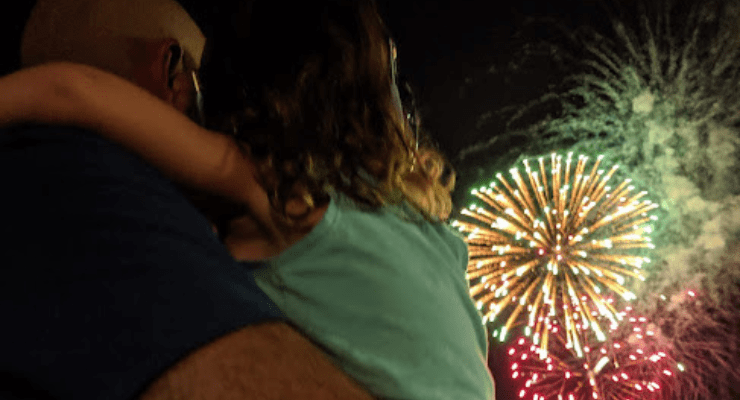 Fireworks display at Greer City Park, Greenville, SC