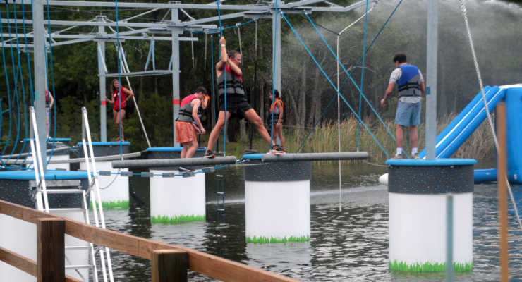 The ropes course at the Charleston Aqua Park at Trophy Lake on James Island.