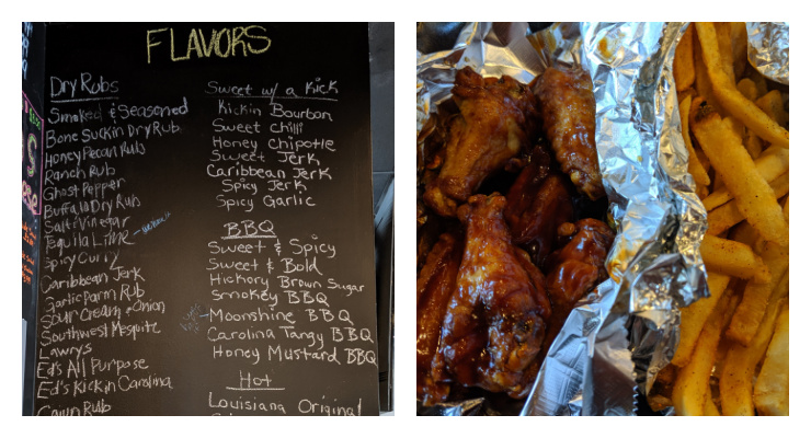 Smokin Wings menu and wings