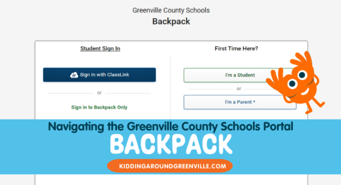 Guide for navigating the Greenville County Schools portal, Backpack.