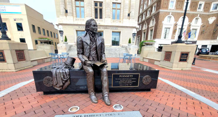 Statue of Joel Poinsett in Downtown Greenville, South Carolina 