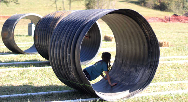 Giant rolling tubes at Famoda Farms