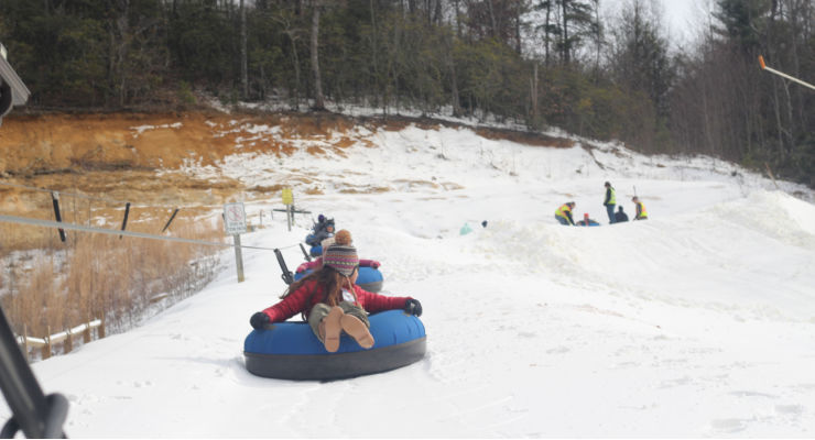 On the snow tube pully at Black Bear in Hendersonville, NC