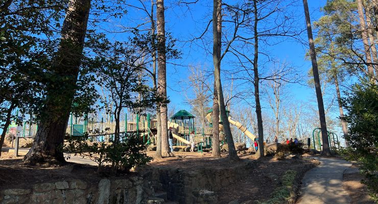 Trees and playgrounds at Herdklotz Park