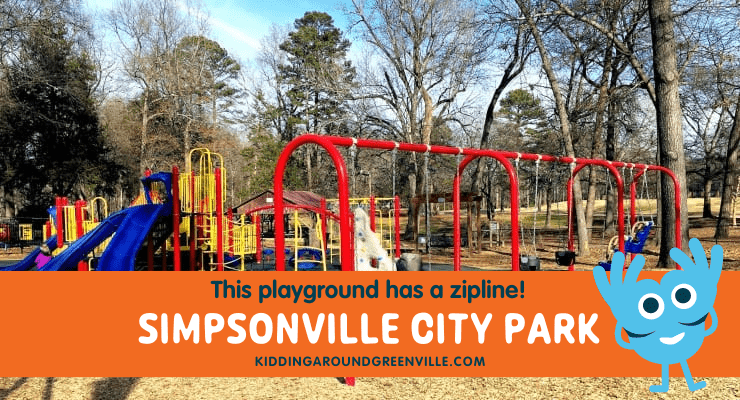 Simpsonville City Park in Simpsonville, SC has a zip line!