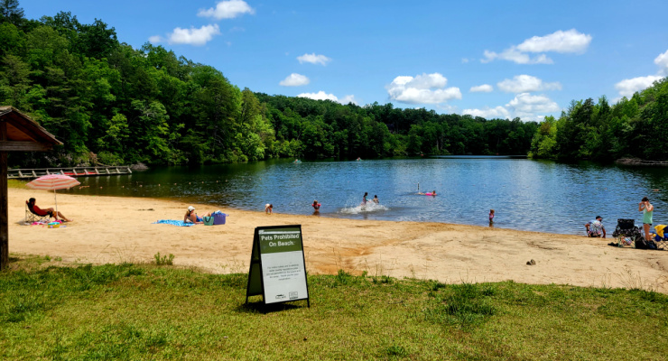 The beach at Table Rock State Park