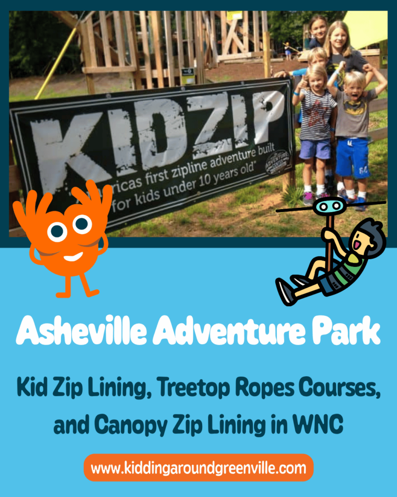 asheville adventure park kid zip lining