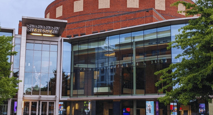 The front entrance of the Peace Center in Downtown Greenville, South Carolina
