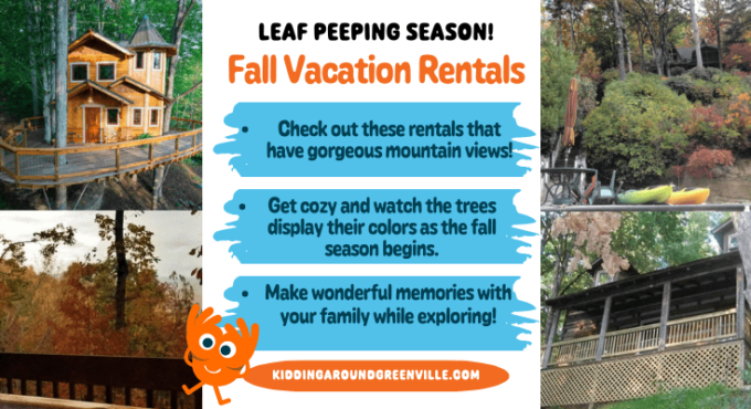 Leaf peeping rentals. Fall vacation rentals in Western North Carolina