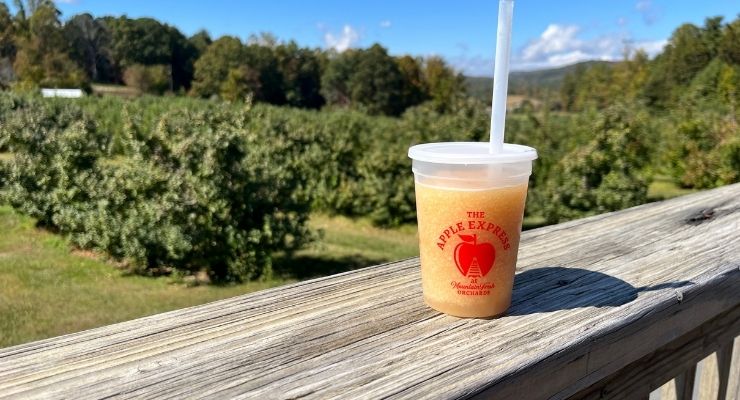 Apple cider slushie at Mountain Fresh Orchard